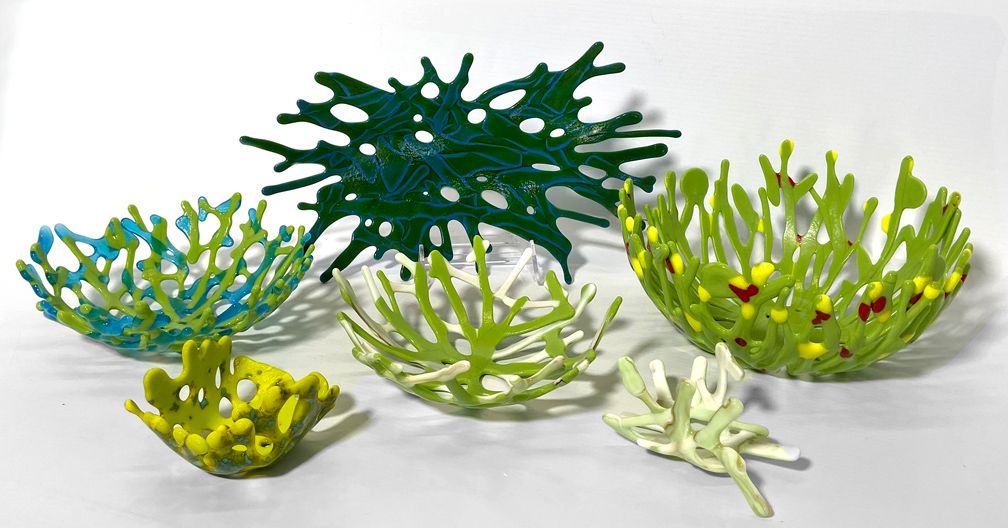 Hirsch-Glass Coral Bowls
